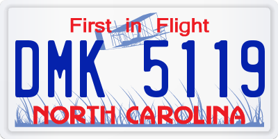 NC license plate DMK5119