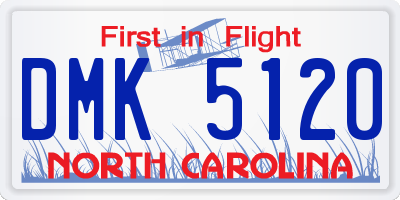 NC license plate DMK5120