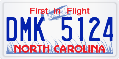 NC license plate DMK5124