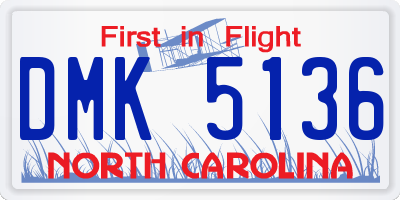 NC license plate DMK5136
