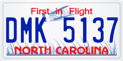 NC license plate DMK5137