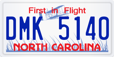 NC license plate DMK5140