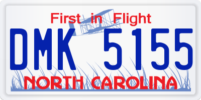NC license plate DMK5155
