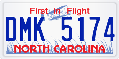 NC license plate DMK5174