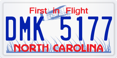 NC license plate DMK5177