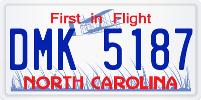 NC license plate DMK5187