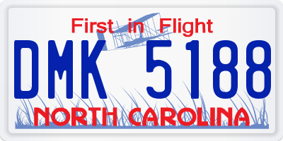 NC license plate DMK5188