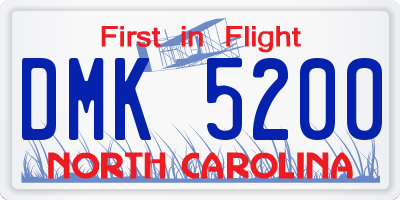 NC license plate DMK5200