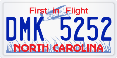 NC license plate DMK5252