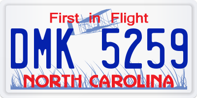 NC license plate DMK5259