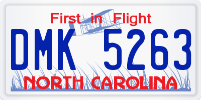 NC license plate DMK5263