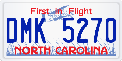 NC license plate DMK5270