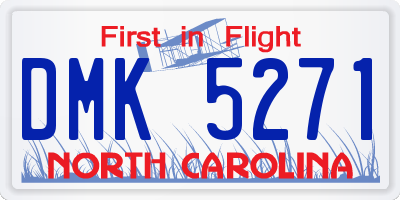 NC license plate DMK5271