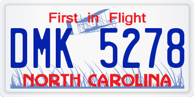 NC license plate DMK5278