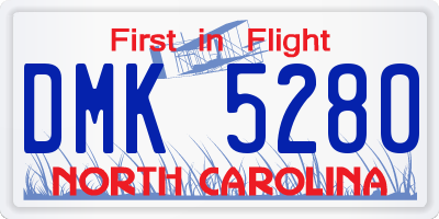 NC license plate DMK5280