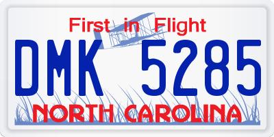 NC license plate DMK5285