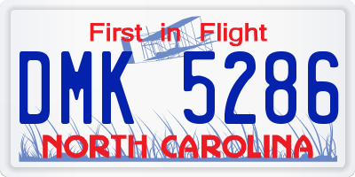 NC license plate DMK5286