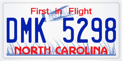 NC license plate DMK5298
