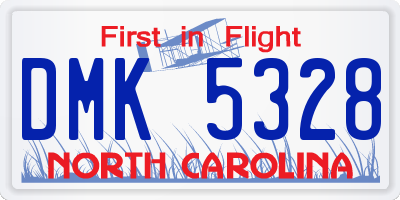 NC license plate DMK5328