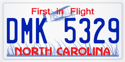 NC license plate DMK5329