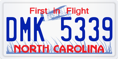 NC license plate DMK5339