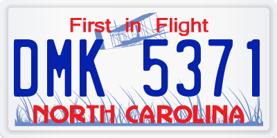 NC license plate DMK5371