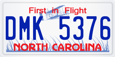 NC license plate DMK5376