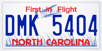 NC license plate DMK5404