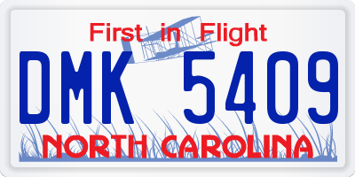 NC license plate DMK5409