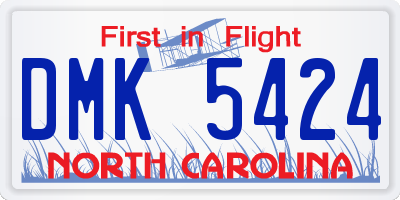 NC license plate DMK5424