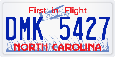 NC license plate DMK5427