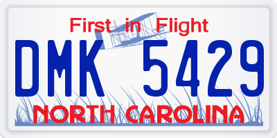 NC license plate DMK5429