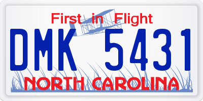 NC license plate DMK5431