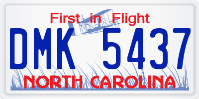 NC license plate DMK5437