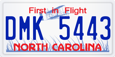 NC license plate DMK5443