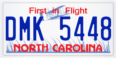 NC license plate DMK5448