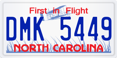 NC license plate DMK5449