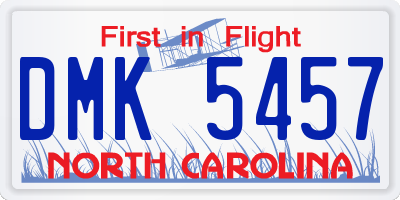 NC license plate DMK5457