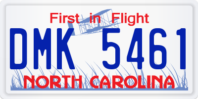 NC license plate DMK5461