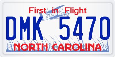 NC license plate DMK5470