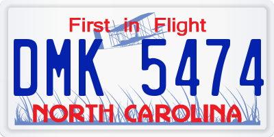 NC license plate DMK5474