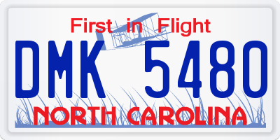NC license plate DMK5480
