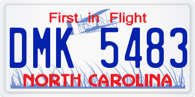 NC license plate DMK5483