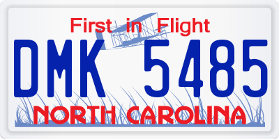 NC license plate DMK5485