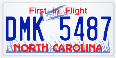 NC license plate DMK5487