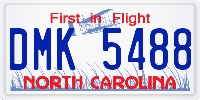 NC license plate DMK5488