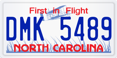 NC license plate DMK5489