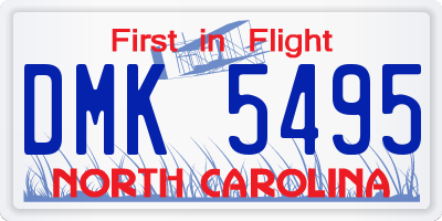NC license plate DMK5495
