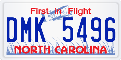 NC license plate DMK5496