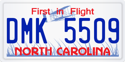 NC license plate DMK5509